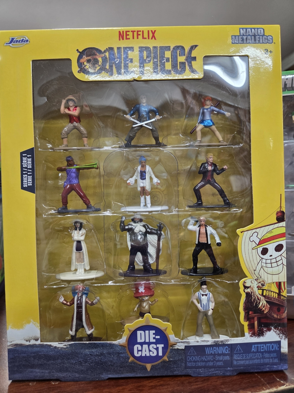 Netflix One Piece Die-Cast Figure Set – Yellow Packaging with Multicolor Figures
